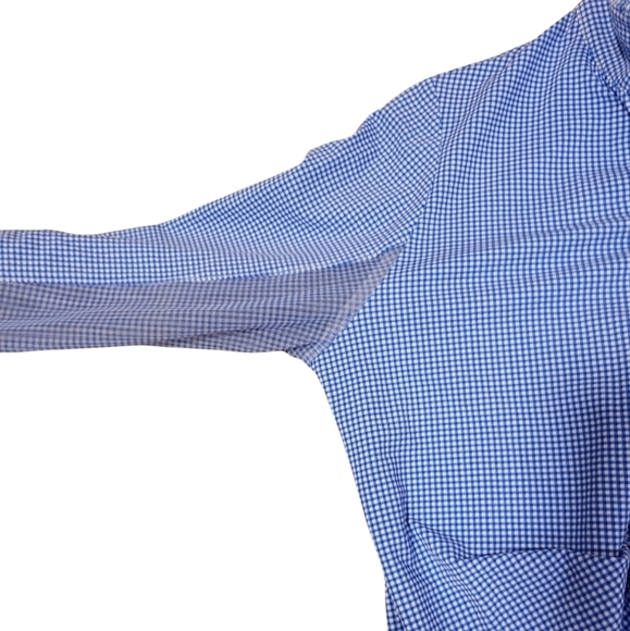 Ibkul Mini Gingham Check Print Long Sleeve Mock Neck UPF50+ Sun Shirt Size XS - Picture 4 of 8